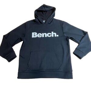 Bench Black and White Logo Fleece Lined Hoodie Size XL